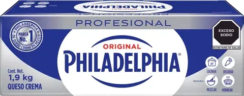 Queso crema Philadelphia en barra por kilo