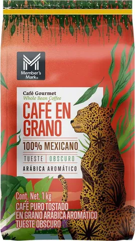 Café de grano 100% mexicano tueste oscuro Member's Mark 1 kg