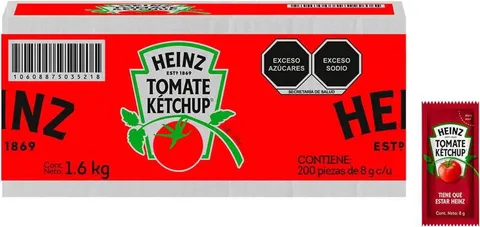 Kétchup en porciones Heinz 200 porciones de 8 g