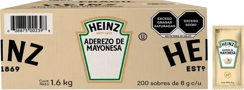 Mayonesa en porciones Heinz 200 porciones de 8 g