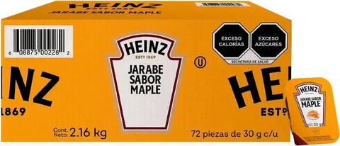 Jarabe sabor maple en porciones Heinz 72 porciones de 30 g