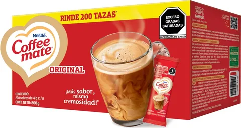 Sustituto de crema Coffee Mate 200 sobres de 4 g